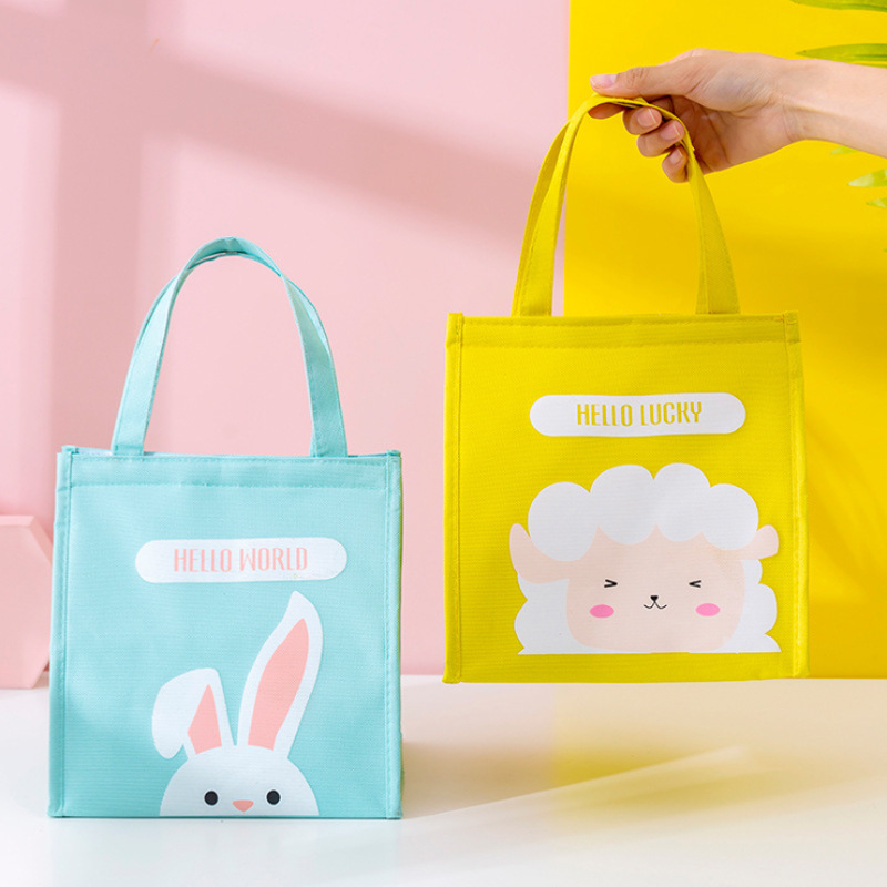 Cross-Border Lunch Bag Insulated Bag Portable Fresh-Keeping Lunch Box Bag Cartoon Student Handbag Lunch Bag Wholesale