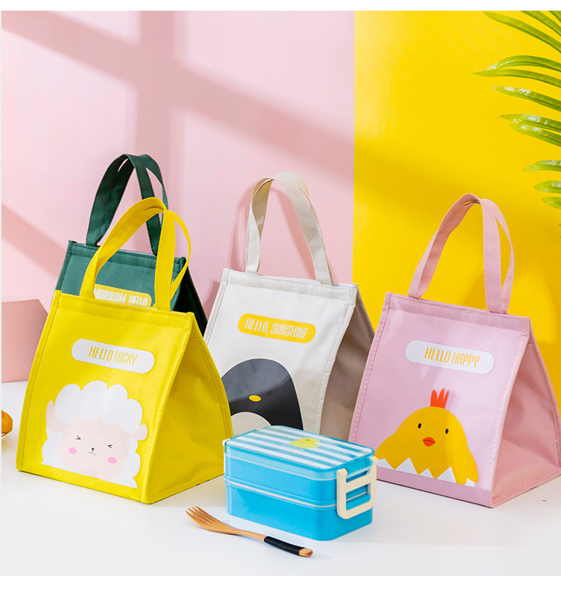 Cross-Border Lunch Bag Insulated Bag Portable Fresh-Keeping Lunch Box Bag Cartoon Student Handbag Lunch Bag Wholesale