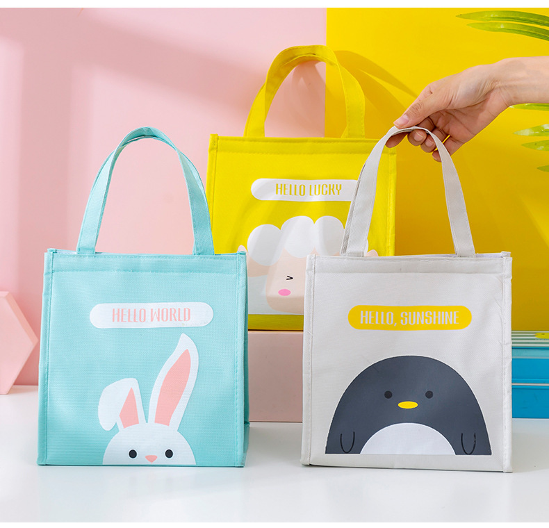 Cross-Border Lunch Bag Insulated Bag Portable Fresh-Keeping Lunch Box Bag Cartoon Student Handbag Lunch Bag Wholesale