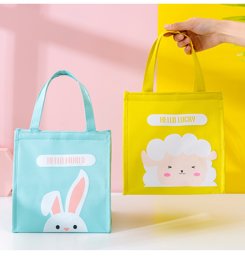 Cross-Border Lunch Bag Insulated Bag Portable Fresh-Keeping Lunch Box Bag Cartoon Student Handbag Lunch Bag Wholesale