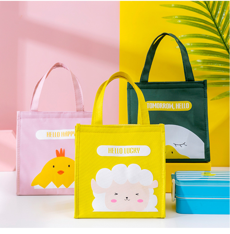 Cross-Border Lunch Bag Insulated Bag Portable Fresh-Keeping Lunch Box Bag Cartoon Student Handbag Lunch Bag Wholesale