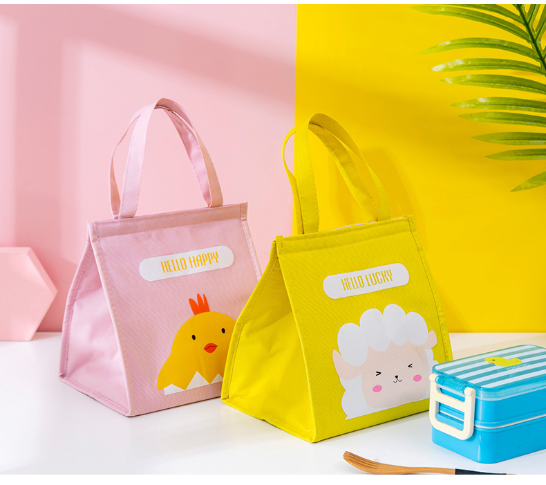 Cross-Border Lunch Bag Insulated Bag Portable Fresh-Keeping Lunch Box Bag Cartoon Student Handbag Lunch Bag Wholesale