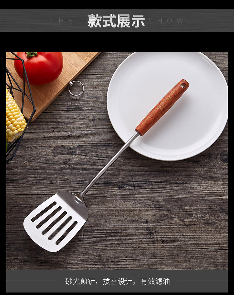 304 Stainless Steel Heat Resistant Red Wood Handle Spatula Slotted Turner Colander Soup Spoon Household Kitchenware 304 Stainless Steel Heat Resistant Red Wood Handle Spatula Slotted Turner Colander Soup Spoon Household Kitchenware