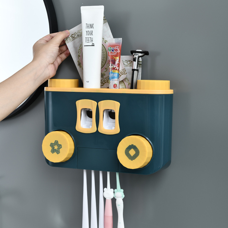External Line Disinfection Sterilization Toothbrush Holder Wall-Mounted Automatic Toothpaste Dispenser Toiletries Storage Rack Storage Rack
