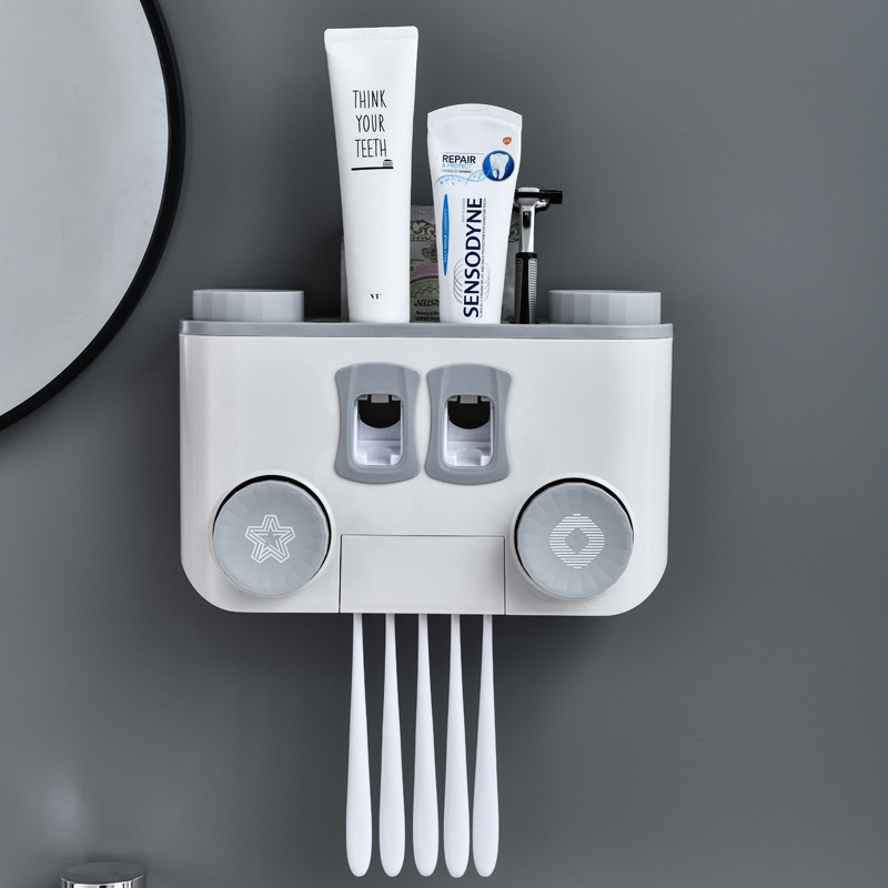 External Line Disinfection Sterilization Toothbrush Holder Wall-Mounted Automatic Toothpaste Dispenser Toiletries Storage Rack Storage Rack