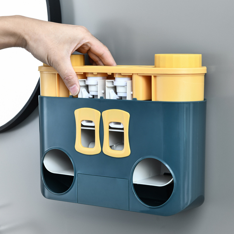 External Line Disinfection Sterilization Toothbrush Holder Wall-Mounted Automatic Toothpaste Dispenser Toiletries Storage Rack Storage Rack