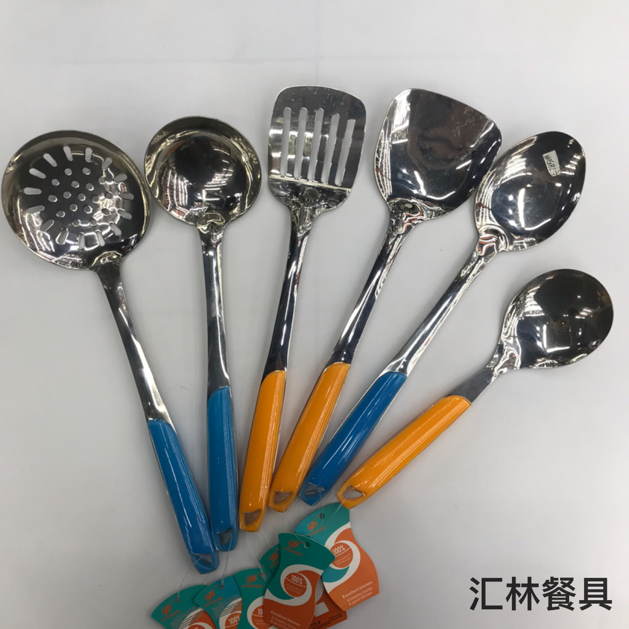 201 Stainless Steel Kitchenware Rainbow Porridge Colander Spatula Flat Shovel Long Tongue Spoon Short Rice Spoon Customizable Logo