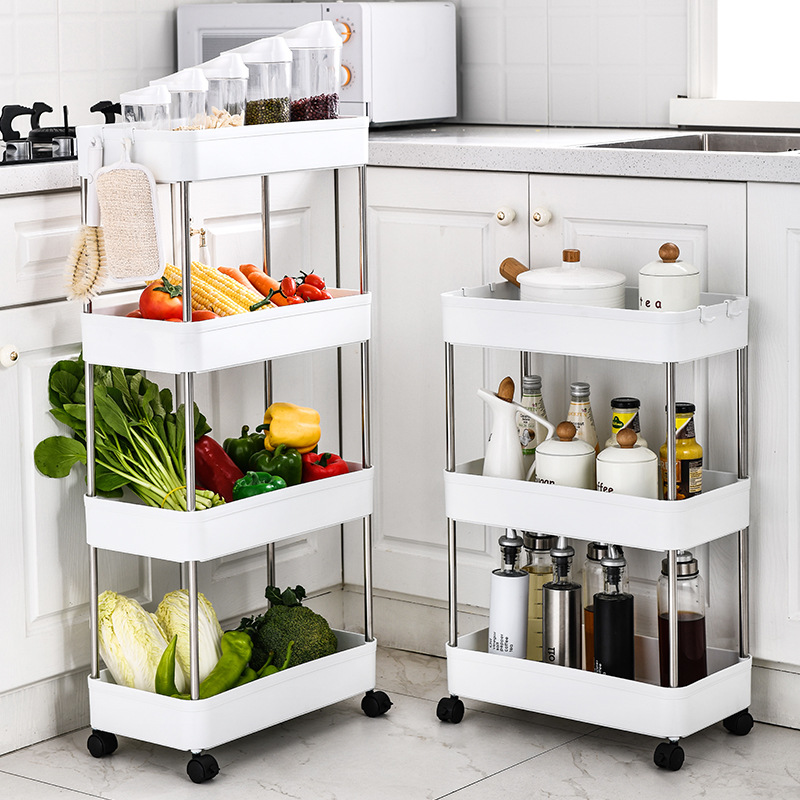 New Plastic Bathroom Bathroom Clamp Storage Rack Kitchen Refrigerator Gap Organizing Cabinet Gap Storage Rack