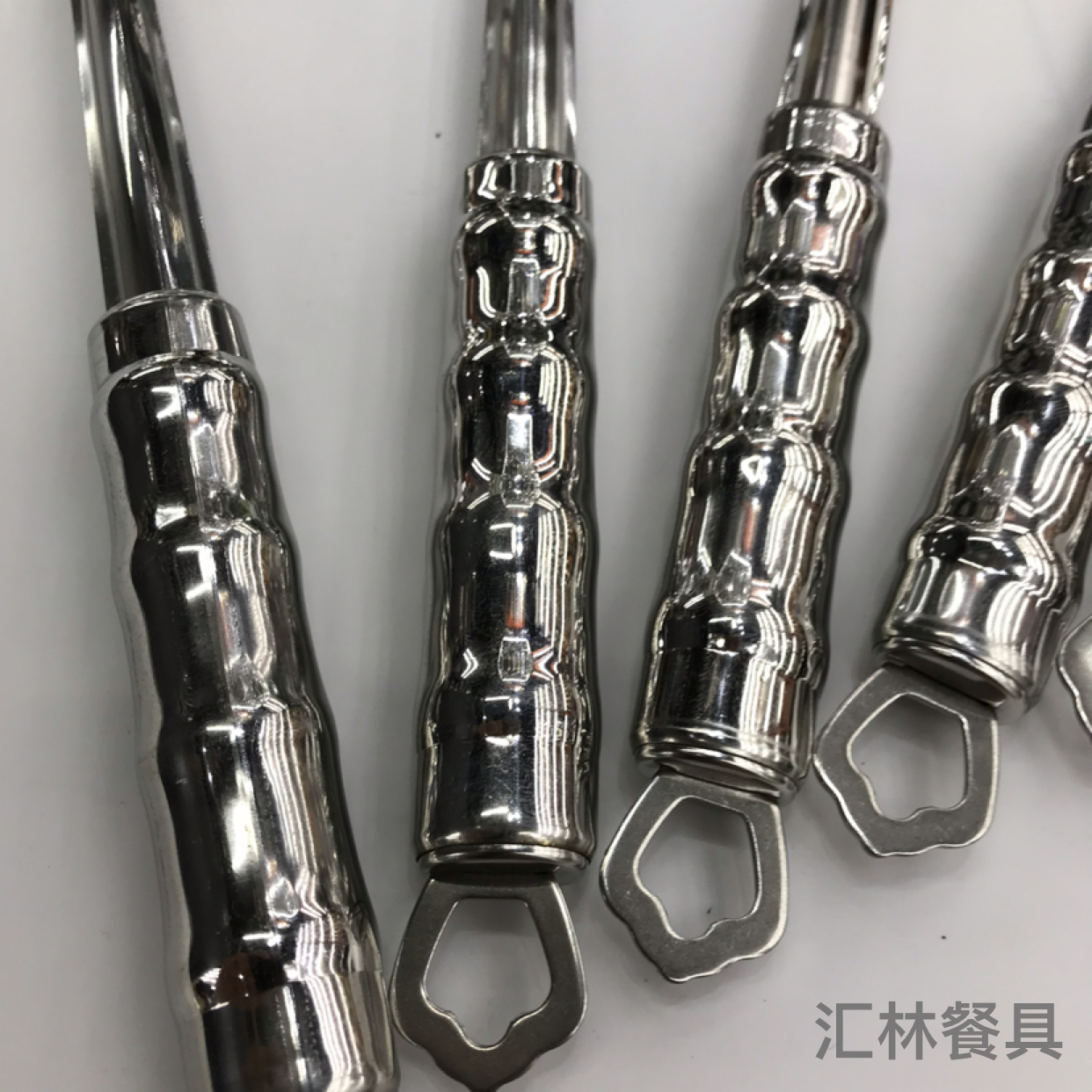 Stainless Steel Kitchenware 1.2 Small Bamboo Steel Handle Porridge Colander Spatula Flat Shovel Long Tongue Drain Spoon Short Rice Spoon Can Be Customized