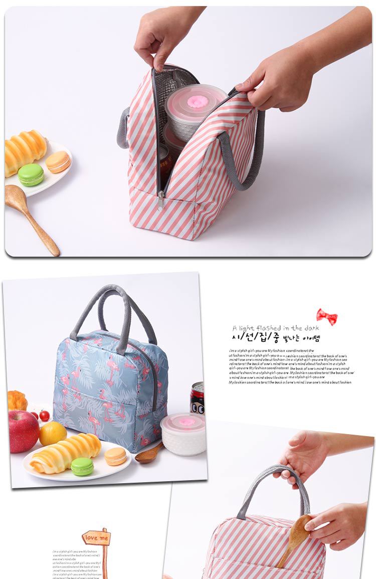 Creative New Printing Large Capacity Lunch Box Bag Insulated Bag Fresh-Keeping Aluminum Foil Outdoor Picnic Bag Portable Lunch Box Bag