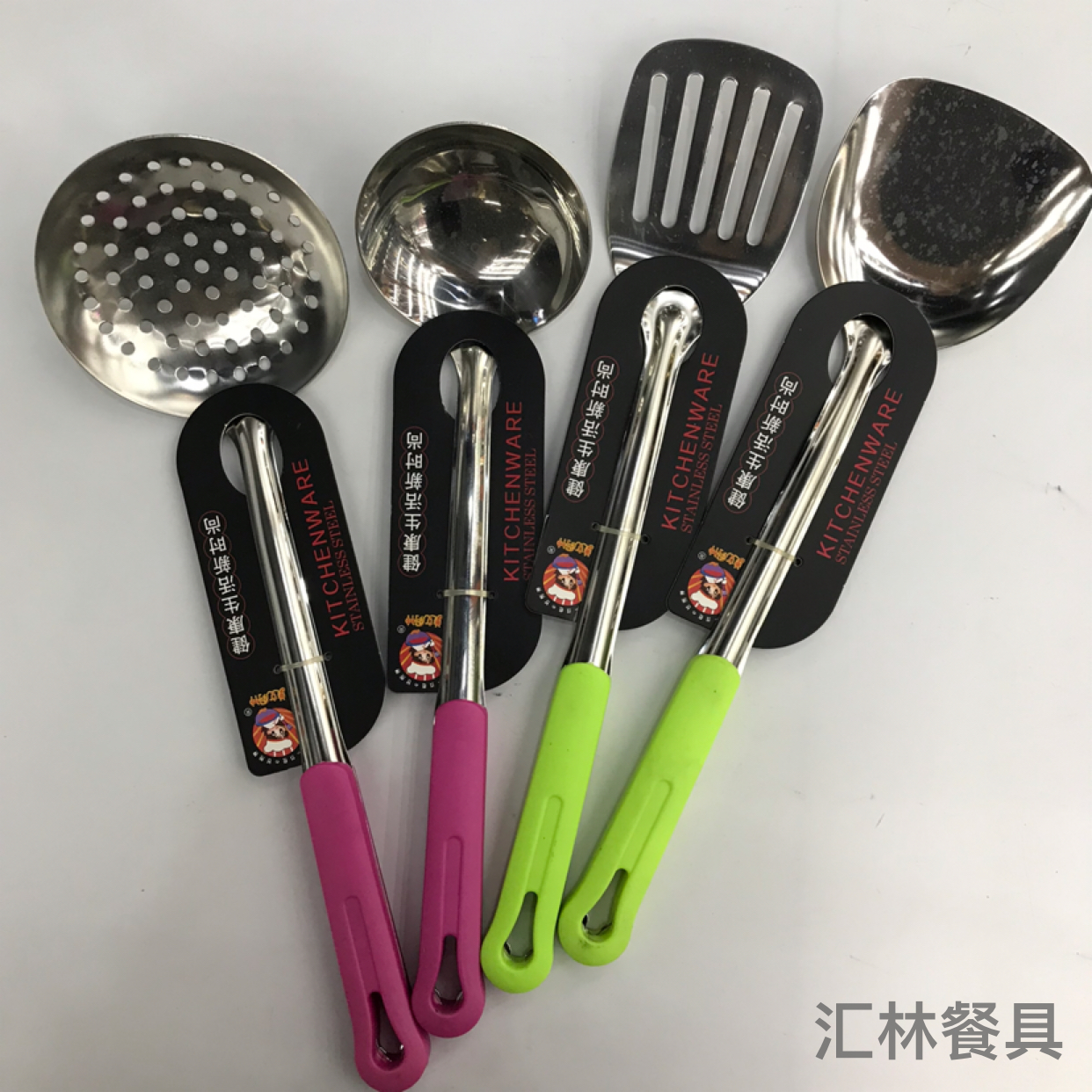 Stainless Steel Kitchenware 1.5cm Non-Magnetic Gold Key Hole Handle Anti-Scald Porridge Colander Spatula Leaking Long Tongue Spoon Can Be Customized