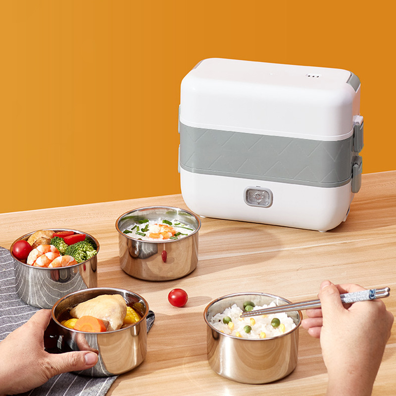 Electric Lunch Box Fresh-Keeping Heat Preservation from Tropical Lunch Box Steam Rice Fantastic Product Can Be Inserted into Electric Heating Lunch Box Office Workers