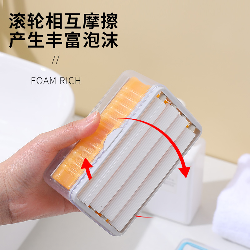 Plus-Sized Large Multi-Functional Fat Soap Box Creative Storage Hand Rub-Free Foaming Soap Box Household Storage Rack Fat Soap Box