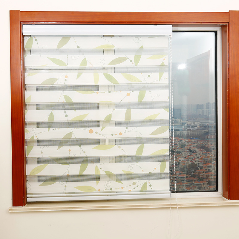 Manufacturers wholesale common printed double flexor office fabric as shading shutter of louver curtain custom