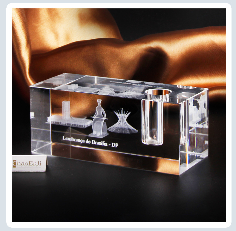 Customized crystal cube 3 d laser internal carving crafts decoration office school supplies with pen inserted souvenirs Customized crystal cube 3 d laser internal carving crafts decoration office school supplies with pen inserted souvenirs