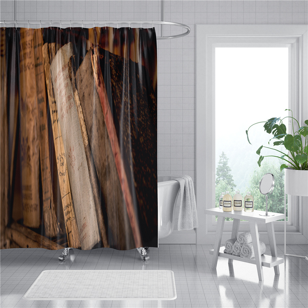 Flower Plant Digital Printing Shower Curtain Waterproof Shower Curtain Shower Curtain Bathroom Partition Curtain Cross-Border Shower Curtain Fabric Flower Plant Digital Printing Shower Curtain Waterproof Shower Curtain Shower Curtain Bathroom Partition Curtain Cross-Border Shower Curtain Fabric