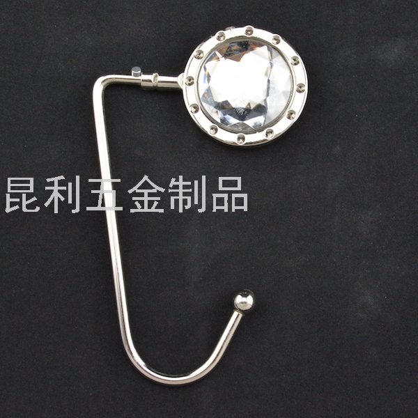 Iron Rod round Diamond Bag Hanger Metal Purse Hook