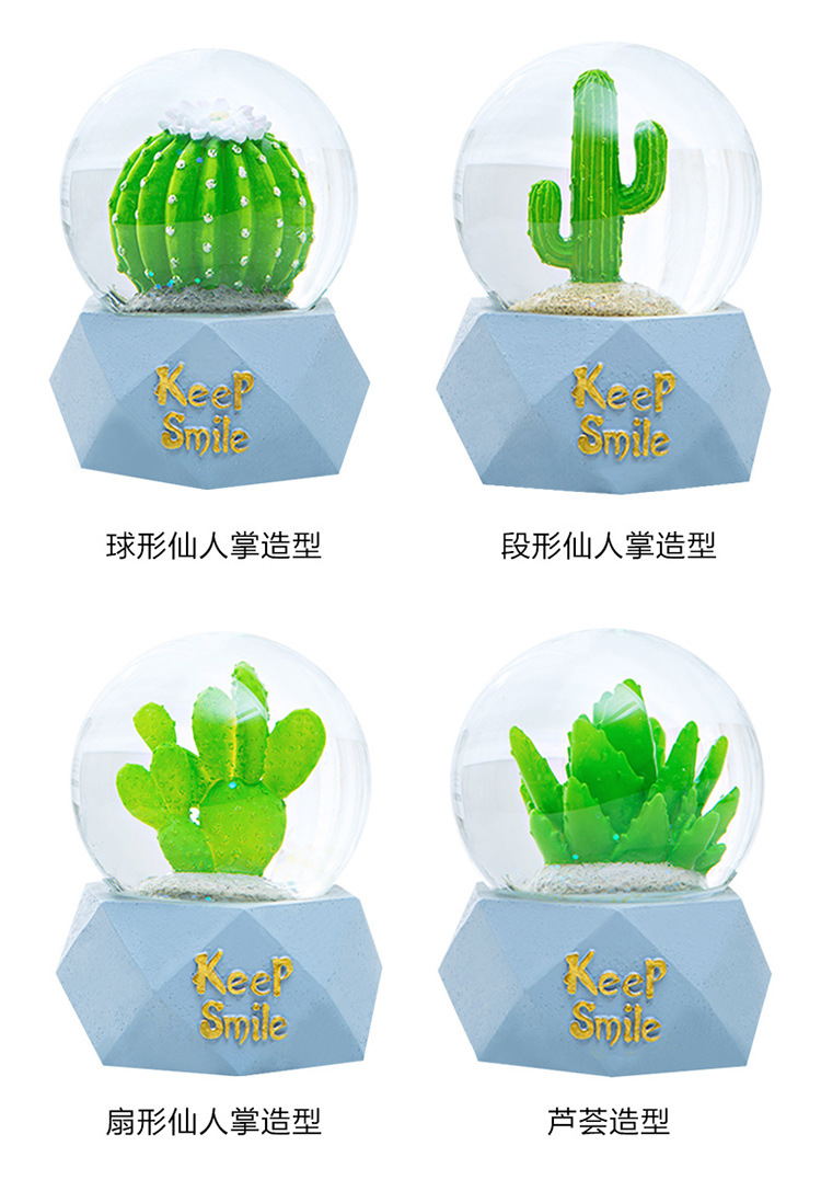 Spot Goods Simple Resin Crystal Ball Crafts Decorative Ornaments Luminous 6.5cm Resin Glass Water Ball Wholesale