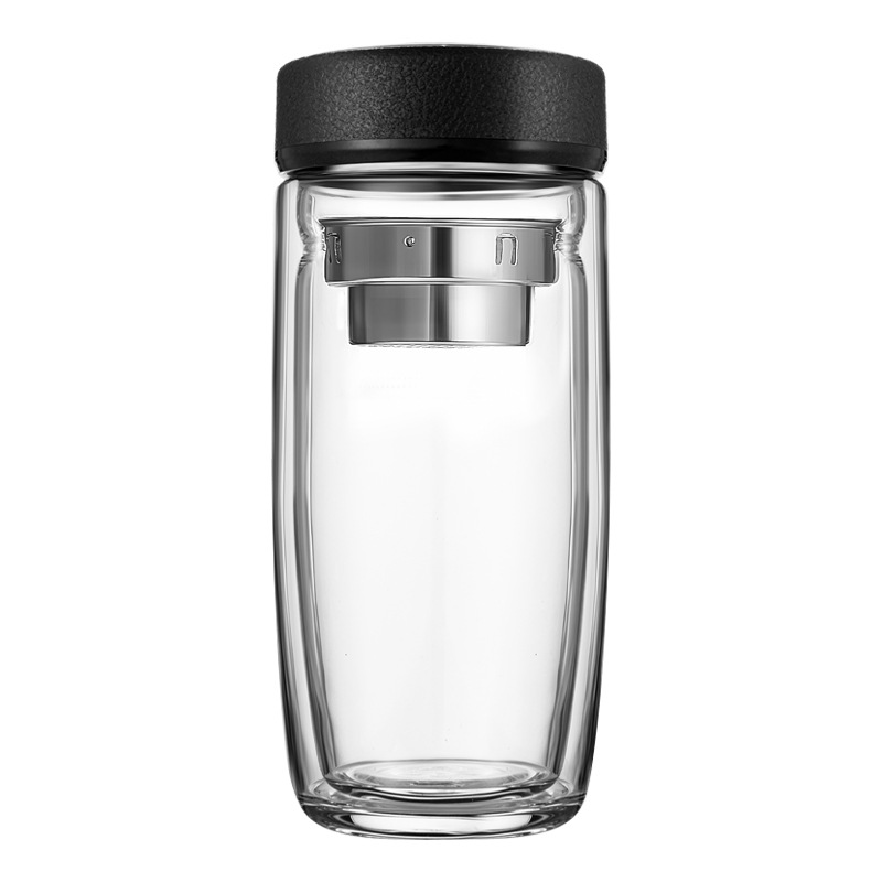 Double-Layer Glass Cup Tea Cup Wholesale Goose Egg Cup Water Cup Tea Glass Bottle Double-Deck Home Water Cup Glass