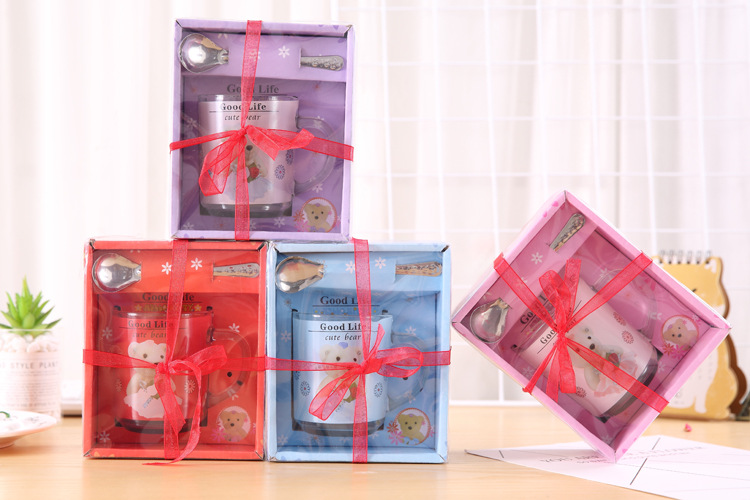 Creative Gift Cup Promotion Gift Return Glass Cup Activity Promotional Novelties Cup Set Opening Gift
