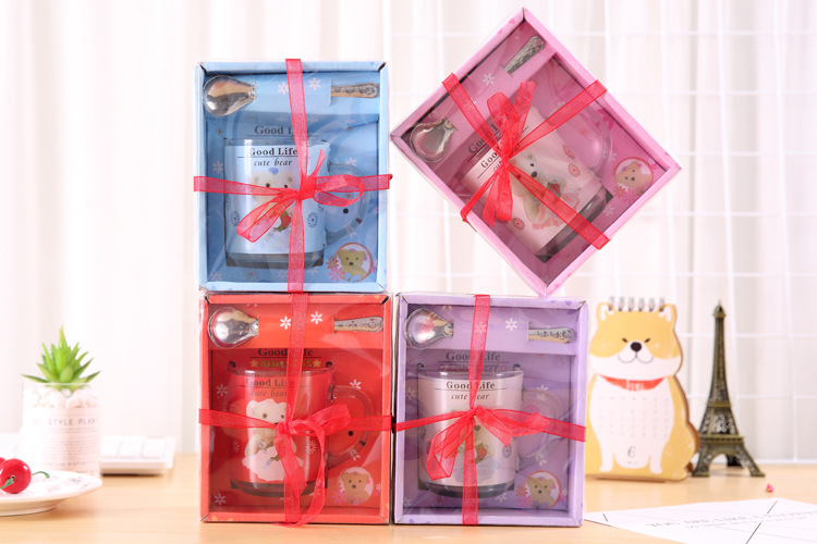 Creative Gift Cup Promotion Gift Return Glass Cup Activity Promotional Novelties Cup Set Opening Gift