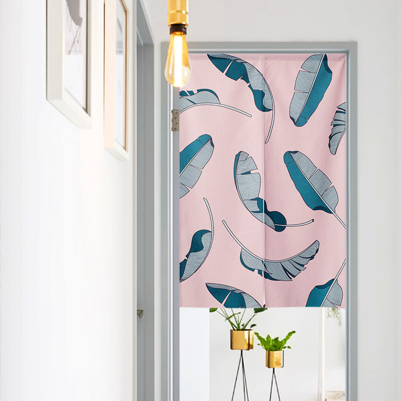 Nordic Fabric Door Curtain and Partition Curtain Household Bedroom Kitchen Cover Cloth Curtain Toilet Half Curtain Punch-Free
