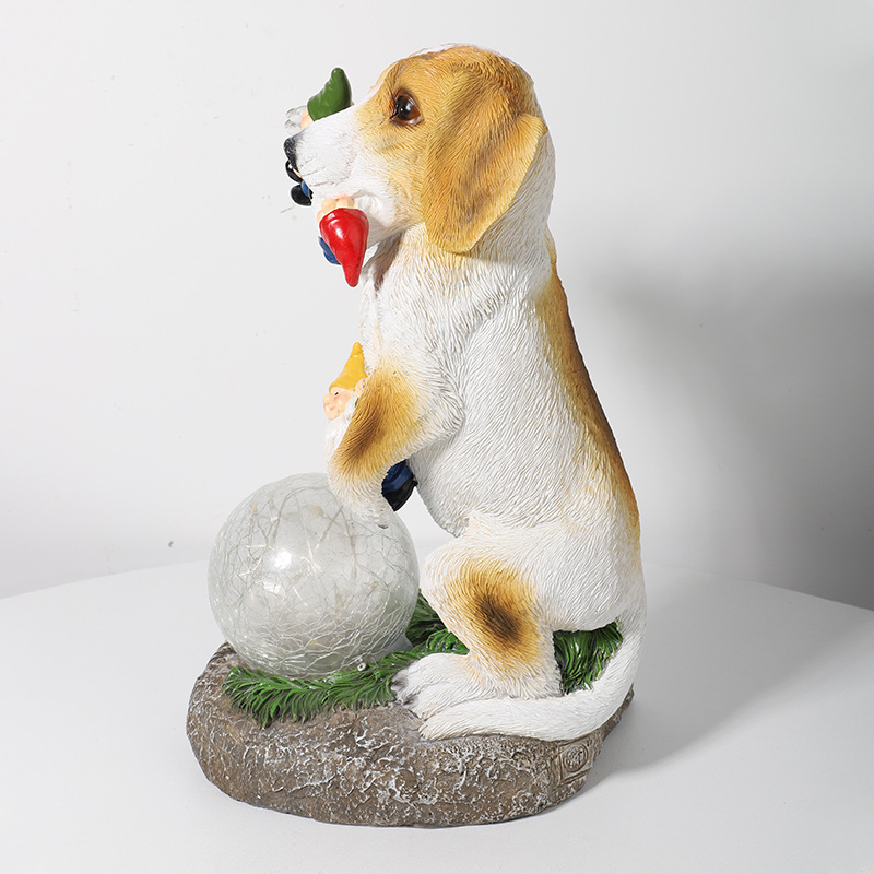 Domestic Ornaments Wholesale Cross-Border New Independent Station Crystal Ball Resin Crafts American Puppy Eating Elf Domestic Ornaments Wholesale Cross-Border New Independent Station Crystal Ball Resin Crafts American Puppy Eating Elf