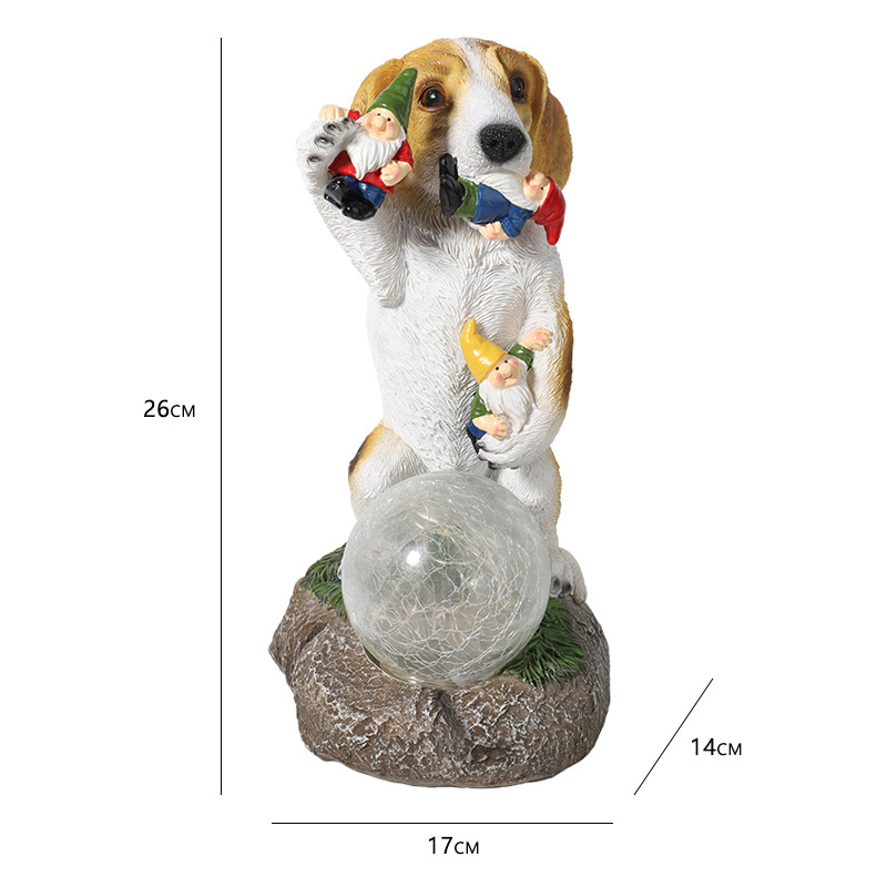 Domestic Ornaments Wholesale Cross-Border New Independent Station Crystal Ball Resin Crafts American Puppy Eating Elf Domestic Ornaments Wholesale Cross-Border New Independent Station Crystal Ball Resin Crafts American Puppy Eating Elf