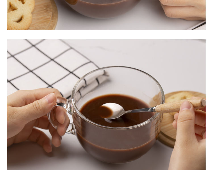 Household Children's Milk Cup Milk Powder Covered Handle Breakfast Transparent Straw Glass Cup Microwaveable Heating Household Children's Milk Cup Milk Powder Covered Handle Breakfast Transparent Straw Glass Cup Microwaveable Heating