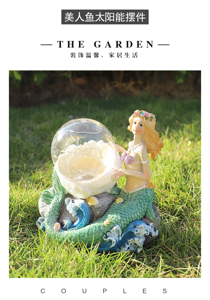 Garden Decorations American Luminous Christmas Crystal Ball Resin Crafts Mermaid Ornaments Wholesale New Year's Day Gifts Garden Decorations American Luminous Christmas Crystal Ball Resin Crafts Mermaid Ornaments Wholesale New Year's Day Gifts