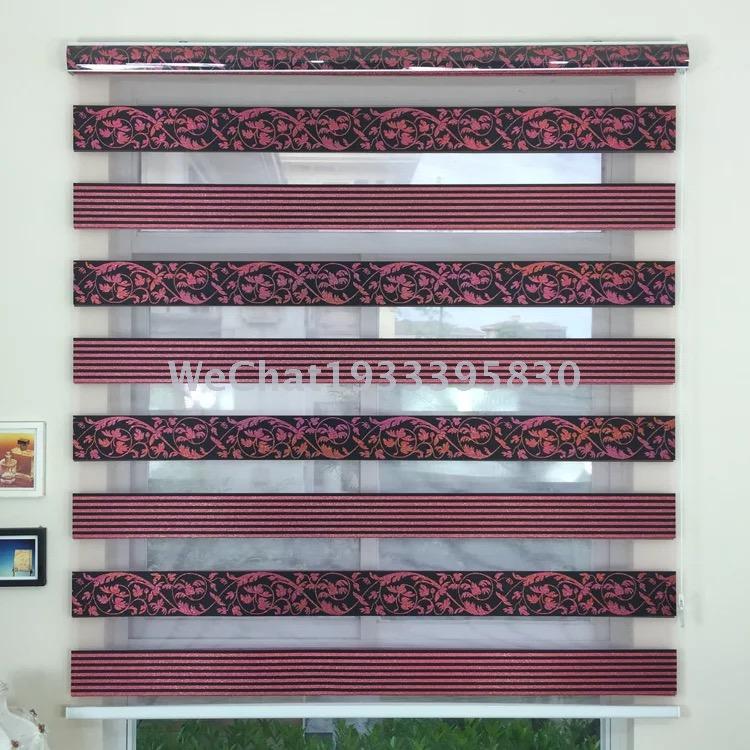 Thickened fabric jacquard louver curtain roller shade shading soft gauze shade living room bay window bedroom balcony Thickened fabric jacquard louver curtain roller shade shading soft gauze shade living room bay window bedroom balcony