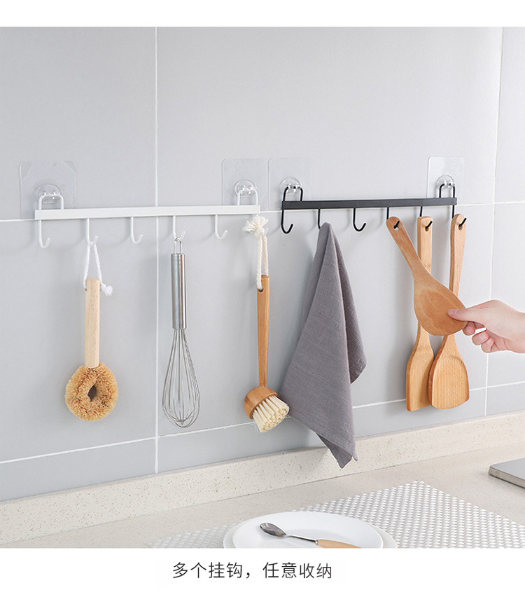 Sole Kitchen hook door behind the hanger Household Kitchen iron without 6 hooks strong load-bearing hook Sole Kitchen hook door behind the hanger Household Kitchen iron without 6 hooks strong load-bearing hook