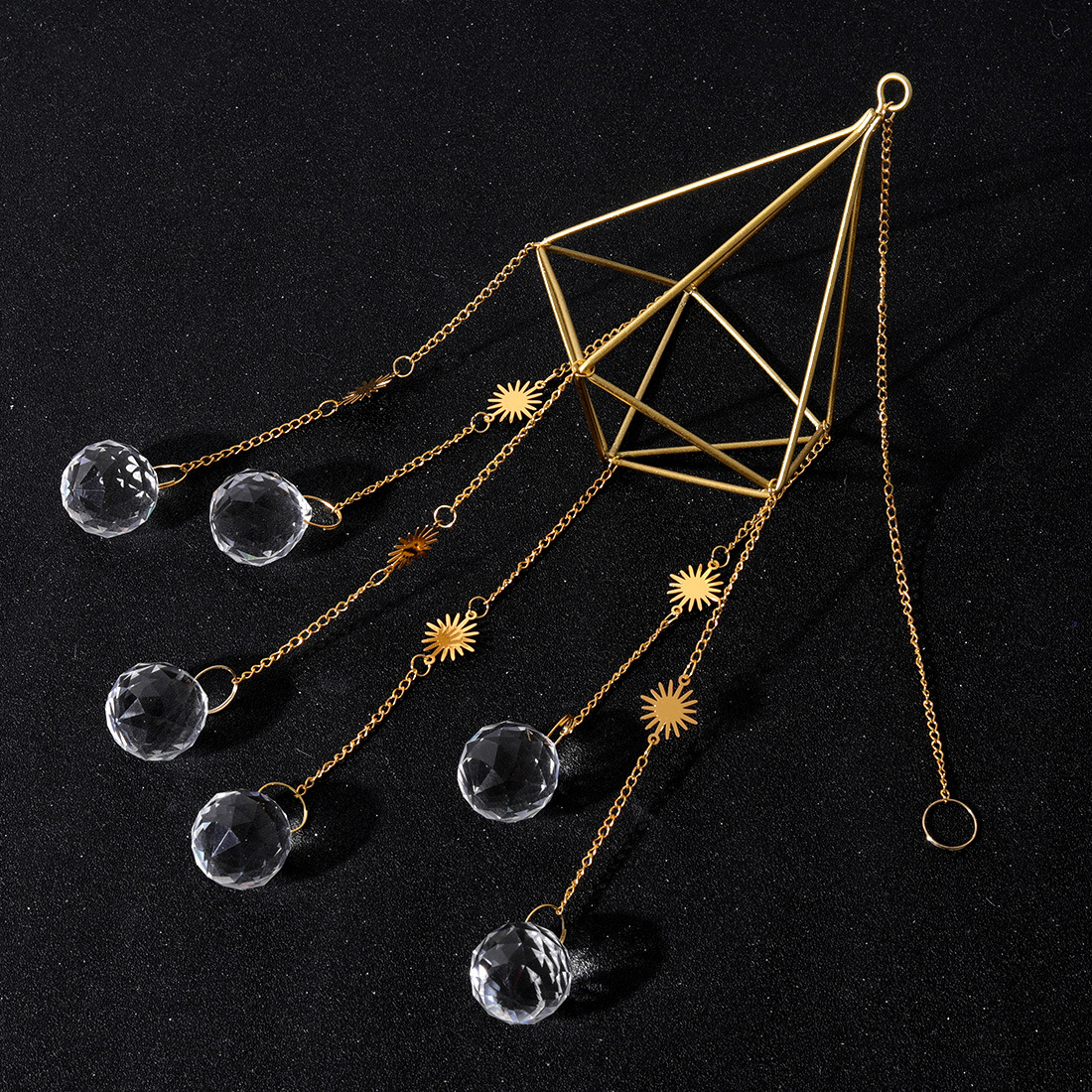 Golden Air Frame SUNFLOWER Butterfly Lighting Pendant Crystal Pendant Gardening AB Color DIYCrystal Crafts