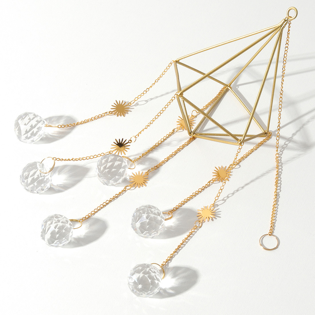 Golden Air Frame SUNFLOWER Butterfly Lighting Pendant Crystal Pendant Gardening AB Color DIYCrystal Crafts