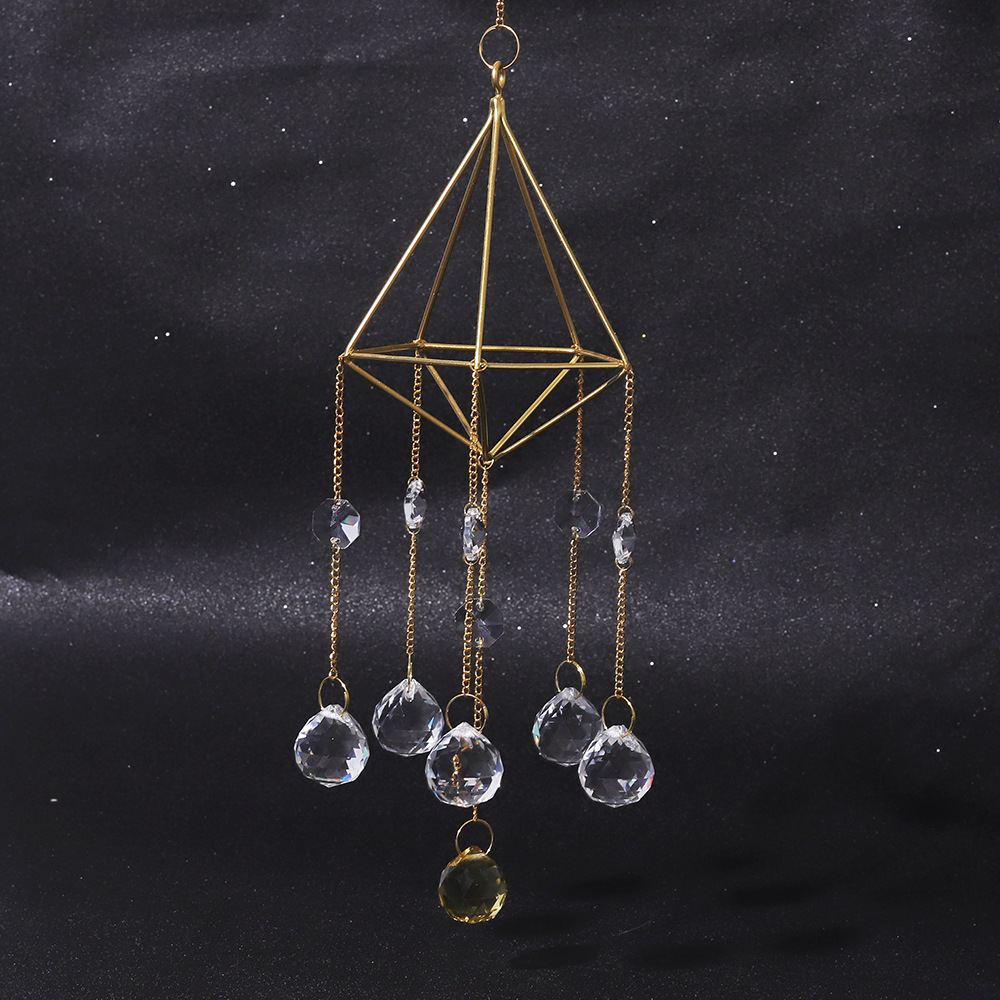 Golden Air Frame SUNFLOWER Butterfly Lighting Pendant Crystal Pendant Gardening AB Color DIYCrystal Crafts