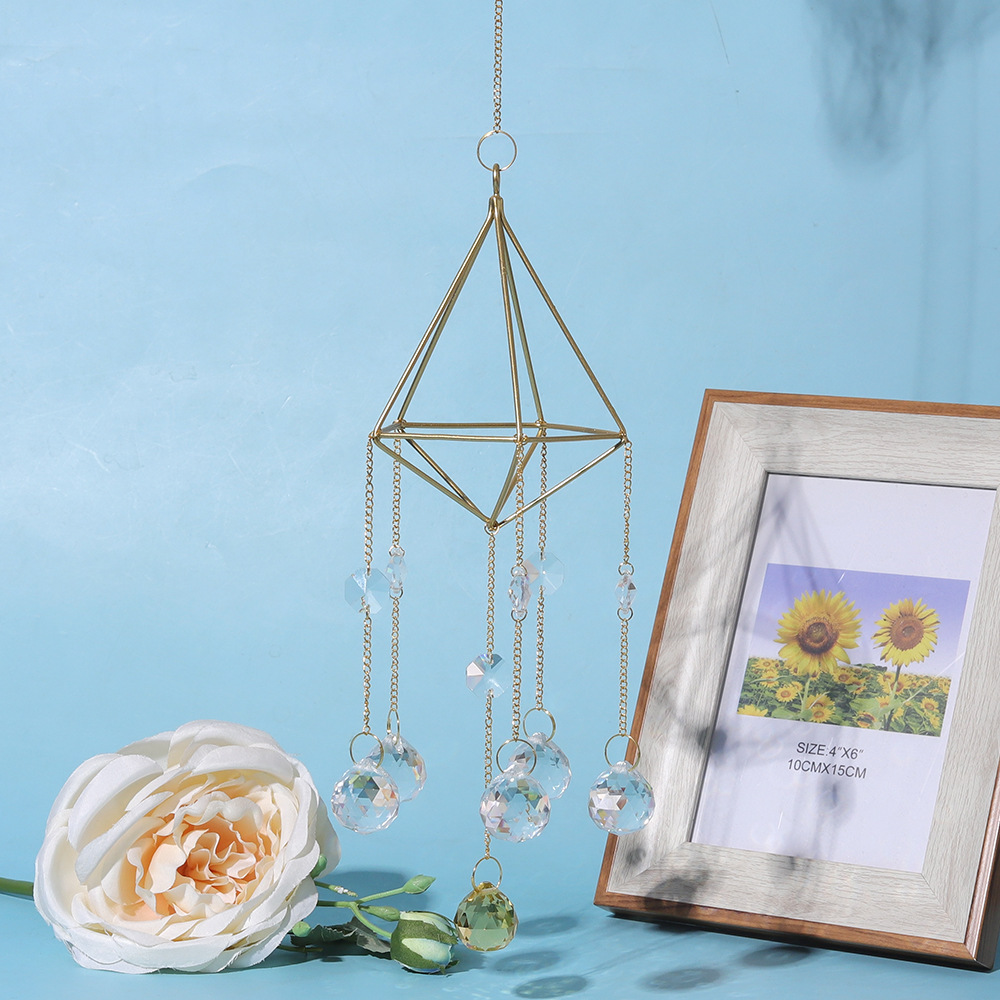 Golden Air Frame SUNFLOWER Butterfly Lighting Pendant Crystal Pendant Gardening AB Color DIYCrystal Crafts