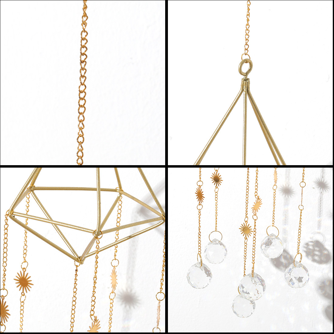 Golden Air Frame SUNFLOWER Butterfly Lighting Pendant Crystal Pendant Gardening AB Color DIYCrystal Crafts