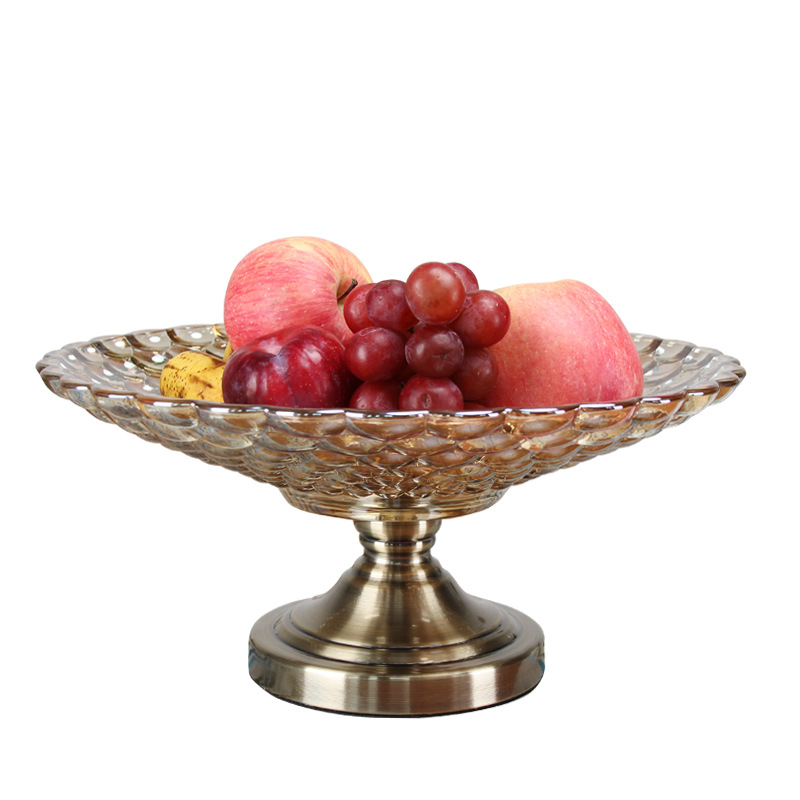 European luxury glass fruit bowl crystal glass crafts creative home living room dining room KTV large fruit bowl European luxury glass fruit bowl crystal glass crafts creative home living room dining room KTV large fruit bowl