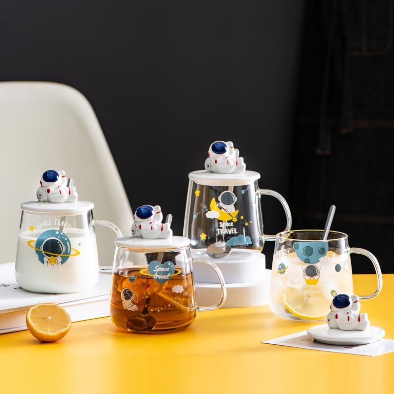 Cartoon Creative Astronaut Glass Cup Borosilicate Coffee Cup Practical Water Cup Wholesale Activity Gift Cup Cartoon Creative Astronaut Glass Cup Borosilicate Coffee Cup Practical Water Cup Wholesale Activity Gift Cup