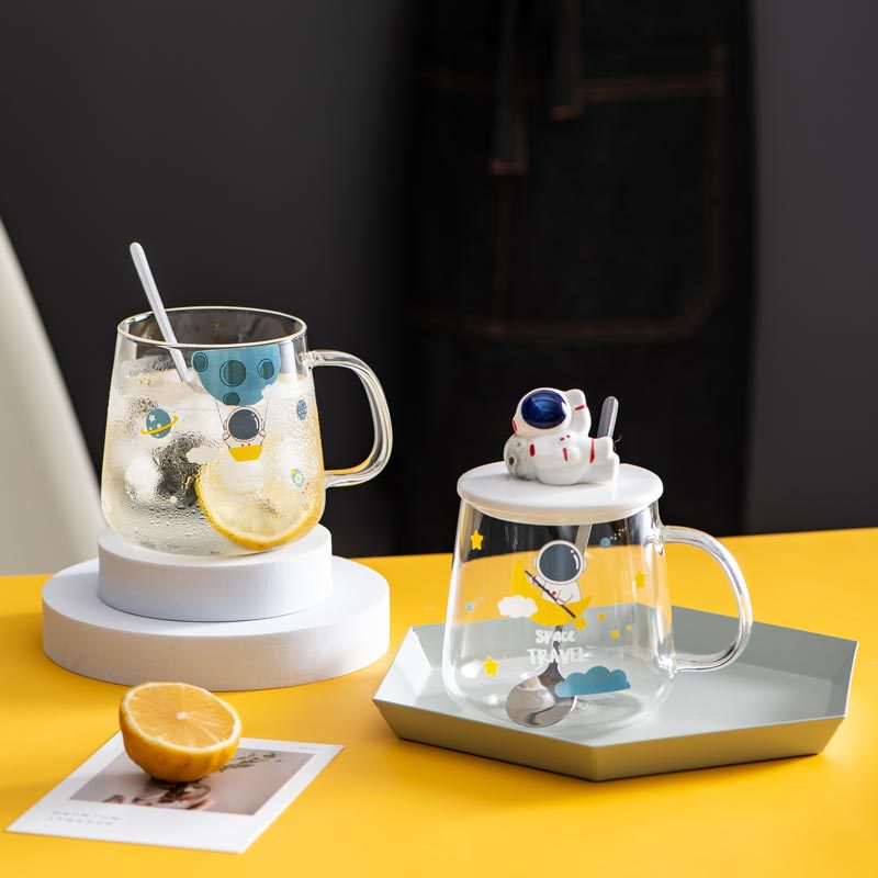 Cartoon Creative Astronaut Glass Cup Borosilicate Coffee Cup Practical Water Cup Wholesale Activity Gift Cup Cartoon Creative Astronaut Glass Cup Borosilicate Coffee Cup Practical Water Cup Wholesale Activity Gift Cup