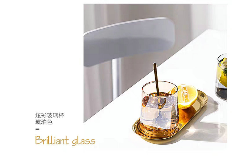 Colorful Nordic Style Colorful Glass Cup Simple Internet Celebrity Drinking Cup Restaurant Whiskey Household Cups