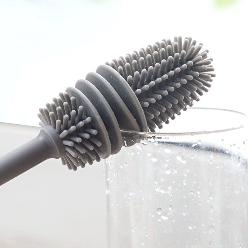 Long Handle Silicone Cup Brush Artifact Household Kitchen Cleaning Baby Bottle Brush Glass Cup Insulated Mug Brush