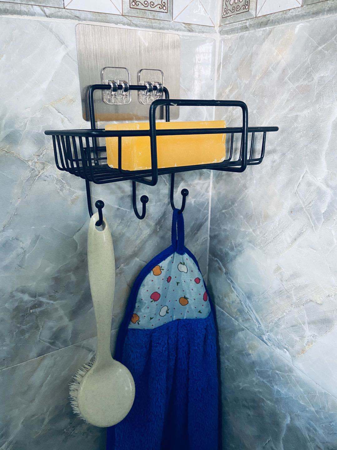 Iron Punch Free Soap Box Wall Hanging Soap Holder Household Bathroom Bathroom Drain with Hook Soap Holder Soap Holder Iron Punch Free Soap Box Wall Hanging Soap Holder Household Bathroom Bathroom Drain with Hook Soap Holder Soap Holder
