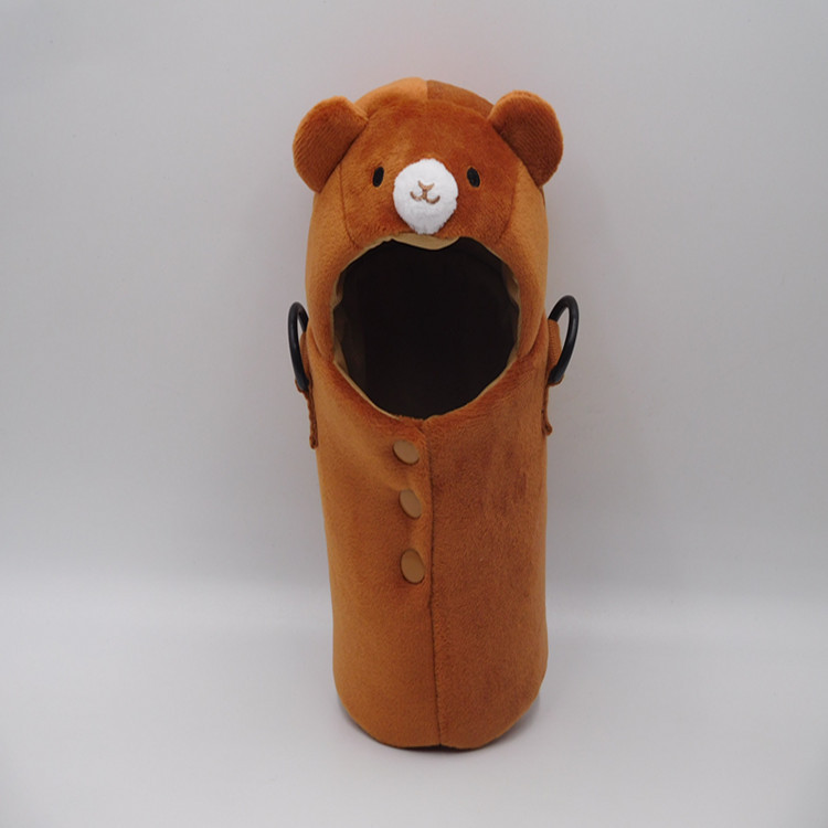 Currently Available Crossbody Plush Rabbit Cup Cover Cute Animal Heat Insulation Transparent Glass Cup Tube Universal