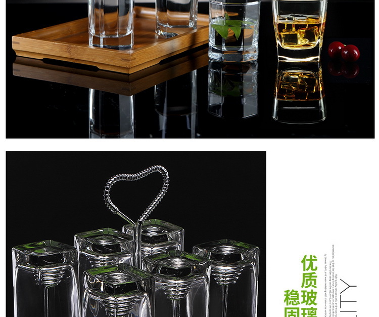 Green Apple Heat-Resistant Square Water Cup Juice Cup Tea Cup Whiskey Liquor Glass Beer Steins Glass Cup