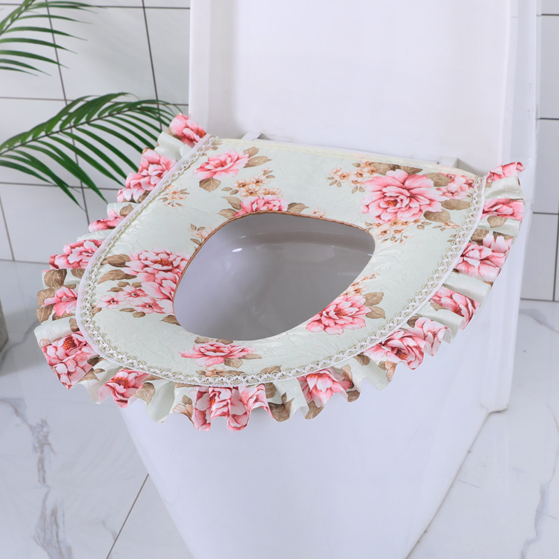Toilet Cushion Seat Cushion Zipper Lace Toilet Seat Cover Four Seasons Universal Toilet Cover Waterproof Toilet Seat Wholesale