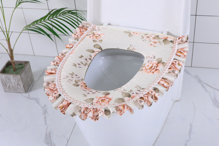 Toilet Cushion Seat Cushion Zipper Lace Toilet Seat Cover Four Seasons Universal Toilet Cover Waterproof Toilet Seat Wholesale