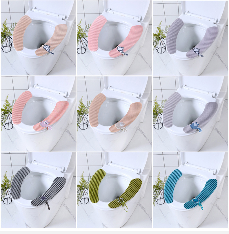 Factory Direct Sales Toilet Cushion Seat Cushion Toilet Seat Cover Universal Paste Household Washing Happy Day Toilet Seat Cover Toilet Seat Cover Pad