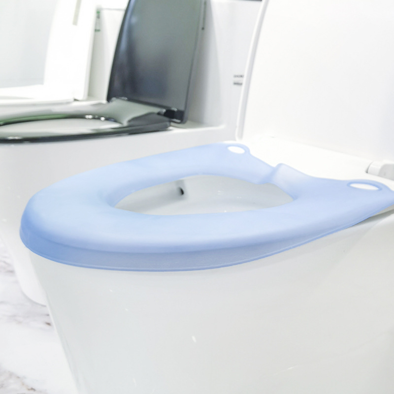 Silicone Foldable Toilet Mat Travel Portable Washable U-Shaped Rental Toilet Waterproof Toilet Closestool Cushion