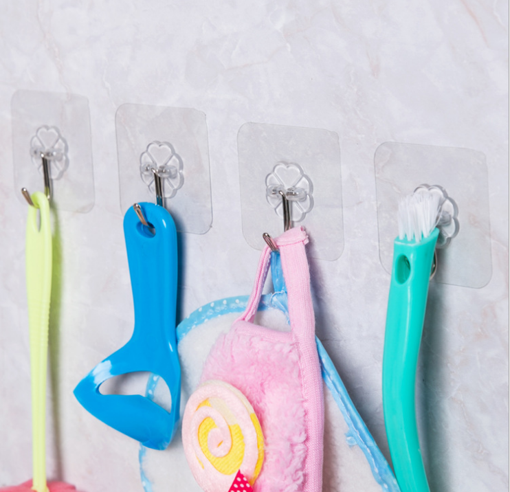 Strong Sticky Hook Seamless Hook Wall Transparent Magic Sticker Notepaper Seamless Sticky Hook 2 Pack